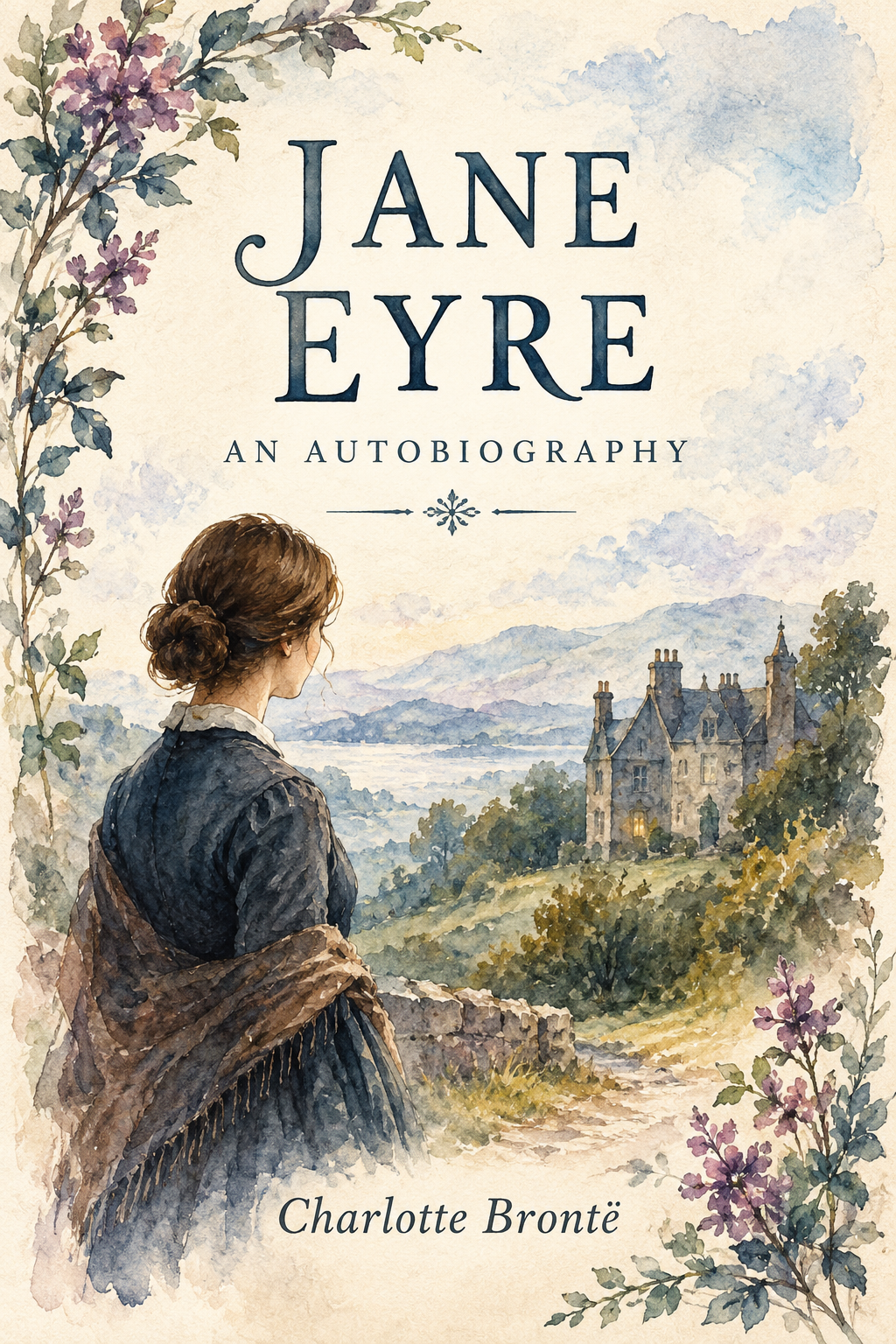 Cover of JANE EYRE an autobiography by Charlotte Brontë